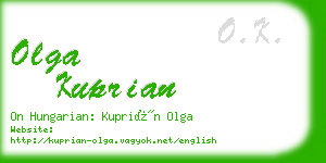 olga kuprian business card